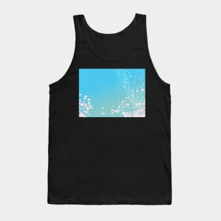 Cherry Blossoms Petals On River Tank Top